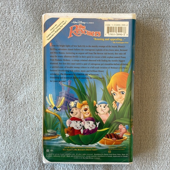 Walt Disney’s The Rescuers VHS Black Diamond Classic. - Picture 5 of 6